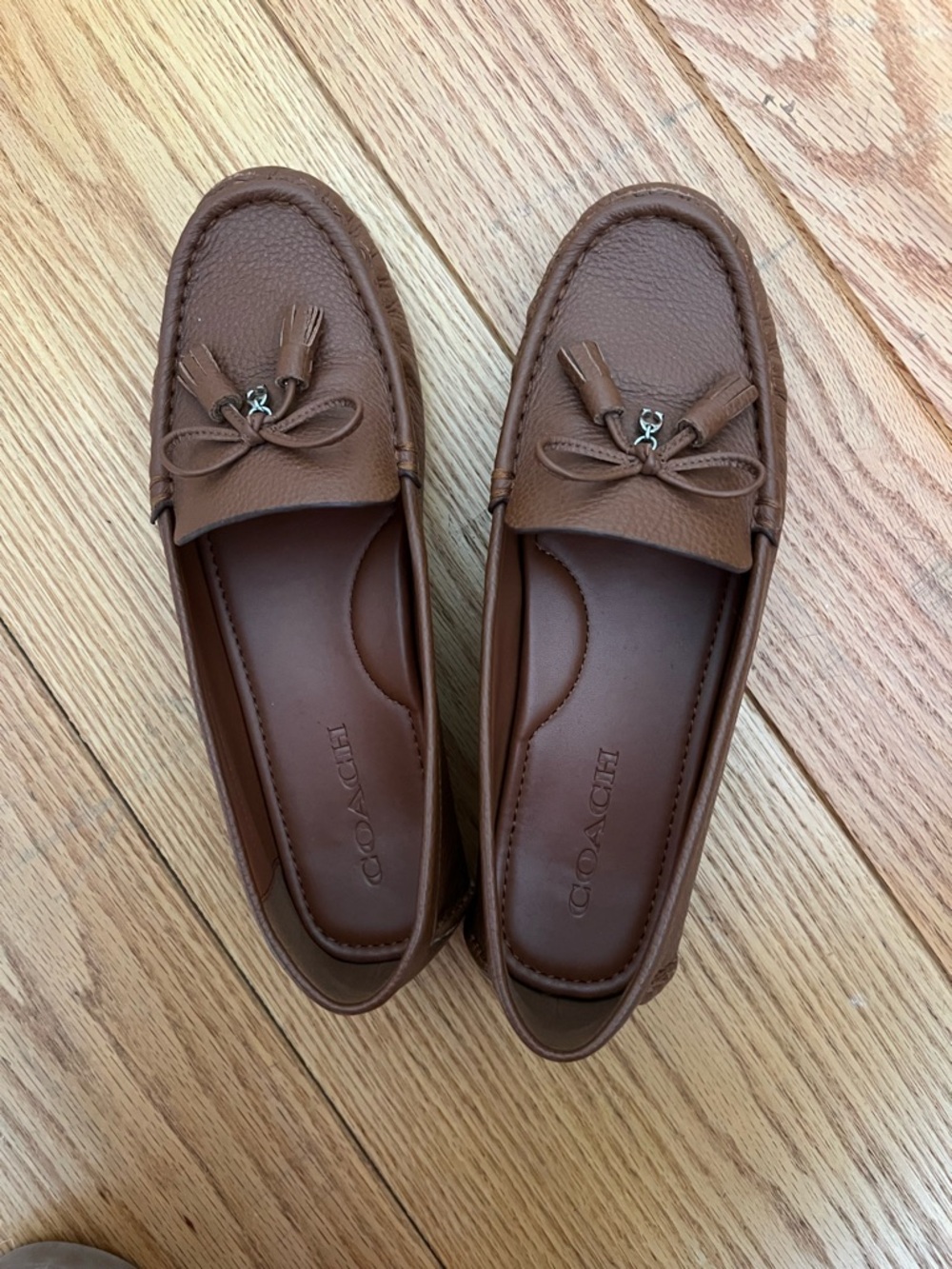 COACH Women’s Brown Leather Tassel Loafers